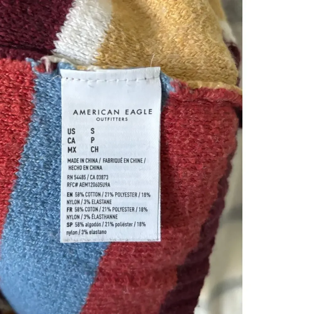 American Eagle Multi Stripped Pullover Crewneck Sweater